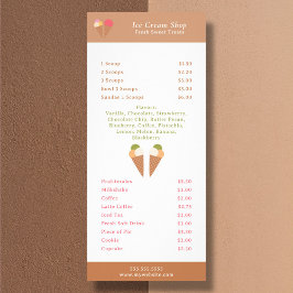 Ijskaart Menu & Prijslijst Rack Card