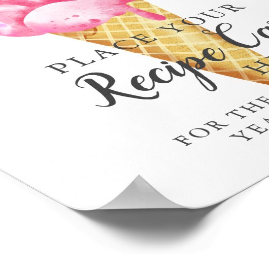 Ijskaart receptkaart hier teken poster (Hoek)