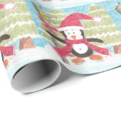 IJskaatpinguïn kerstpapier Cadeaupapier (Rol Hoek)