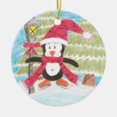 IJskaatpinguïn kerstversiering Keramisch Ornament (Voorkant)