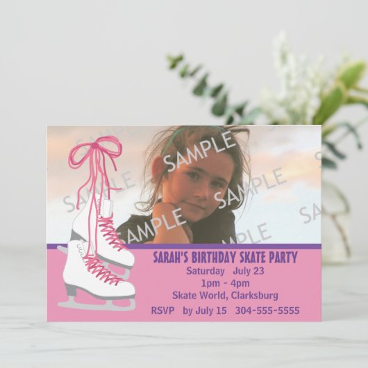 IJskateeg van meisjes Kaart (Staand voorkant)