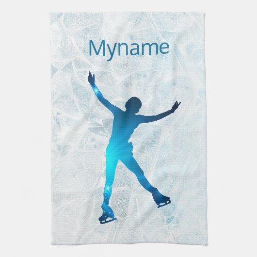 IJskatehanddoek - Blauwe ster Theedoek (Verticaal)