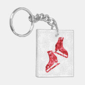 IJskatende sleutelhanger - Rode sterren Geboren op (Voorkant Links)