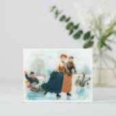 IJskating in Noorwegen - grappige beelden Briefkaart (Staand voorkant)