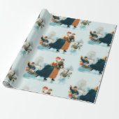 IJskating in Noorwegen - grappige  beelden   Cadeaupapier (Uitgerold)