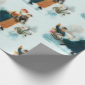 IJskating in Noorwegen - grappige  beelden   Cadeaupapier (Hoek)