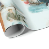 IJskating in Noorwegen - grappige  beelden   Cadeaupapier (Rol Hoek)