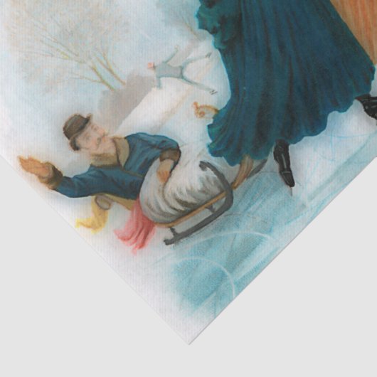 IJskating in Noorwegen - grappige  beelden  Tissuepapier (Detail)