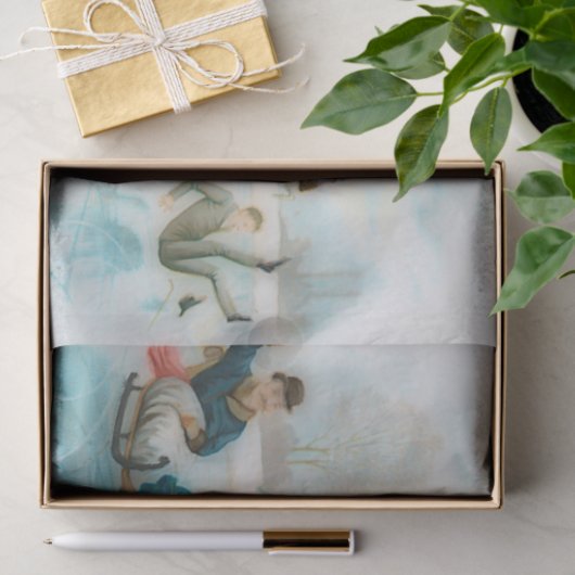 IJskating in Noorwegen - grappige beelden Tissuepapier (Geschenk)