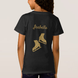 IJskating t-shirt afbeelding schaats goudglitter