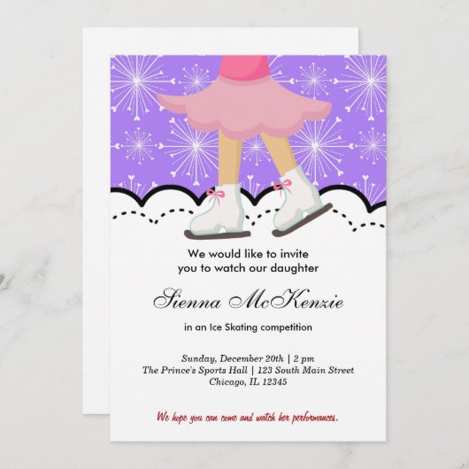IJskatingconcurrentie (Paars) Kaart (Voorkant / Achterkant)