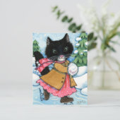 IJskatkat - schattig katje Briefkaart (Staand voorkant)