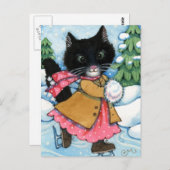 IJskatkat - schattig katje Briefkaart (Voorkant / Achterkant)