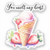 IJskegel je smelt mijn hart Sticker (Voorkant)