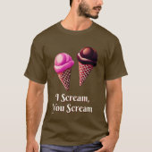 Ijskegels, Chocolade en Aardbei T-shirt (Voorkant)
