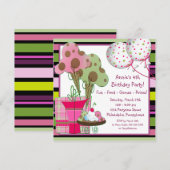 IJskegels en ballonnen Verjaardag Kaart (Voorkant / Achterkant)