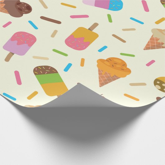 IJskegels en ijslolly's met sprinkles Cadeaupapier (Hoek)