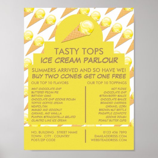 IJskegels, ijssalon Adverteren Poster (Voorkant)