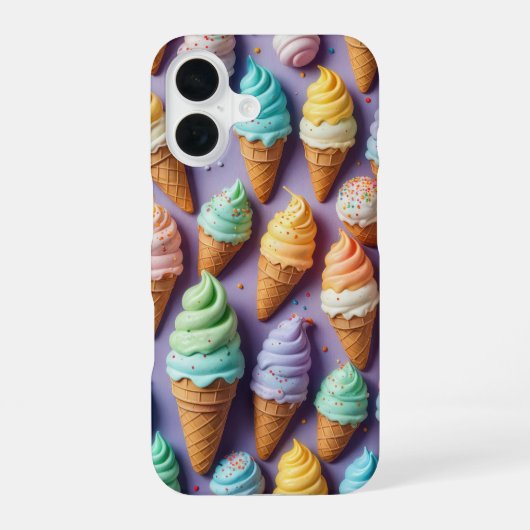 IJskegels met strooien iPhone 16 Hoesje (Achterkant)