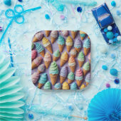 IJskegels met strooien Papieren Bordje (Feest)