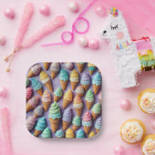 IJskegels met strooien Papieren Bordje (Feest)