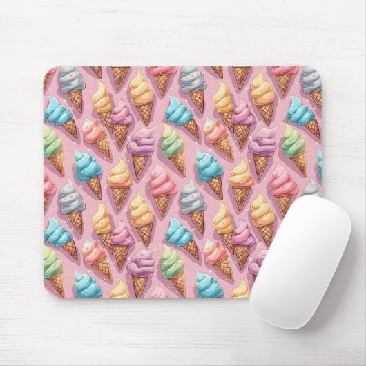 IJskegels op roze Muismat (Met muis)
