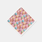 IJskegels op roze Servet (Hoek)