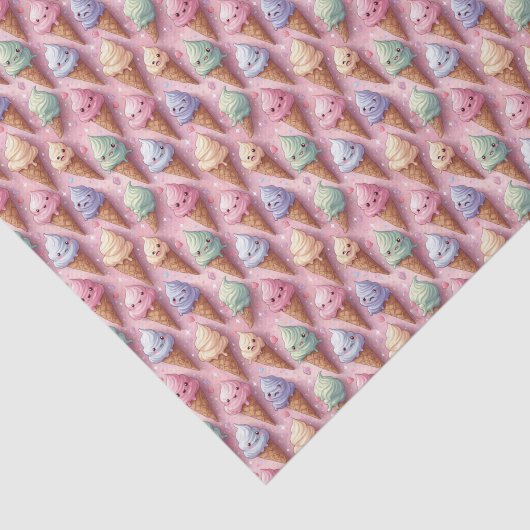 IJskegels op roze Tissuepapier (Detail)