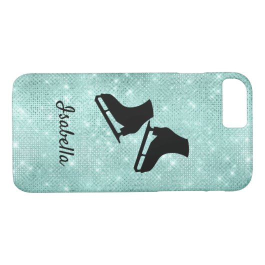 IJsketeltje schaats turkooizen sparrenkel Case-Mate iPhone Case (Achterkant (Horizontaal))