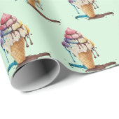 IJskiemkloon op groen uitlijnen Cadeaupapier (Rol Hoek)