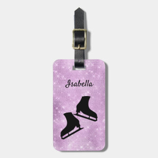 IJskilting bagagelabel figuur schaatsen paarse von