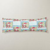 IJskilting pinguïn patroon blauwe romp Lichaamskussen (Achterkant)