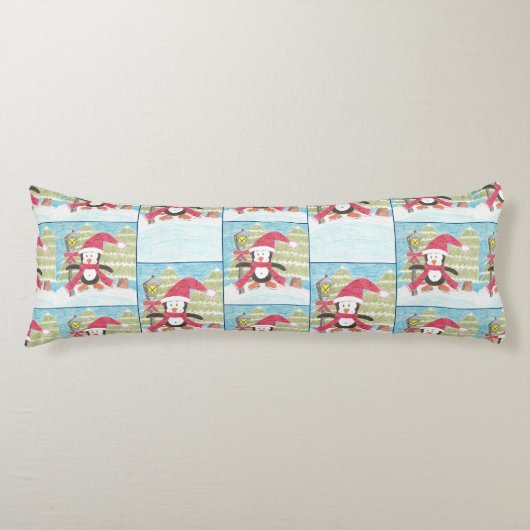 IJskilting pinguïn patroon blauwe romp Lichaamskussen (Voorkant)