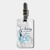 IJskistas label blauwe ster Beste gevoel Bagagelabel (Voorkant verticaal)