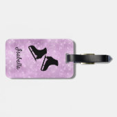 IJskistas label roze vonk Bagagelabel (Achterkant horizontaal)