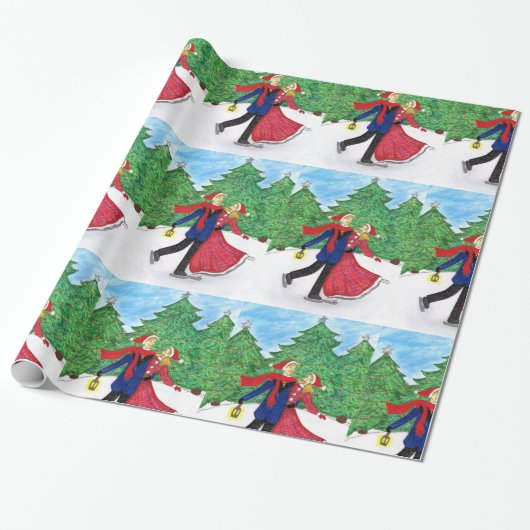 IJskistpapier voor kerstinslag Cadeaupapier (Uitgerold)