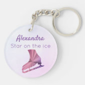 IJskistster sleutelhanger schaatser paars (Achterkant)