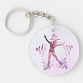 IJskistster sleutelhanger schaatser paars (Voorkant)