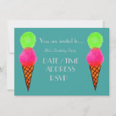 IJskleurig verjaardagsfeestje voor meisjes Kaart (Voorkant)