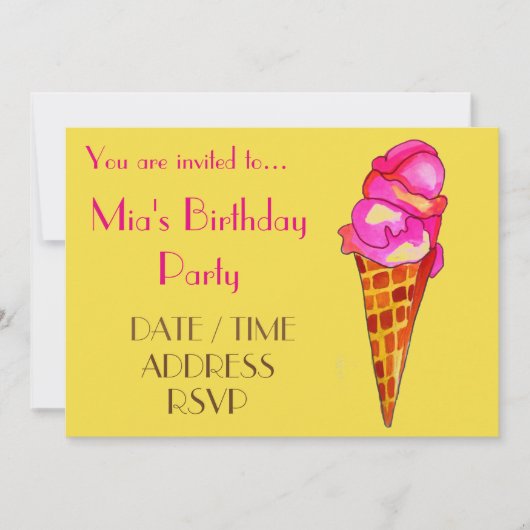 IJskleurig verjaardagsfeestje voor meisjes Kaart (Voorkant)