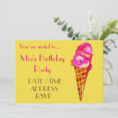 IJskleurig verjaardagsfeestje voor meisjes Kaart (Staand voorkant)