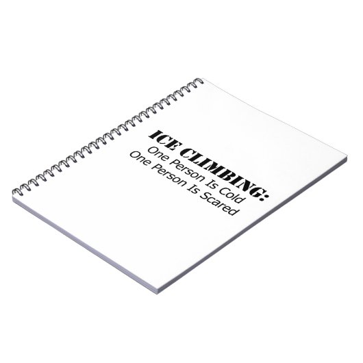 IJsklimmen - koud, bang Notitieboek (Linkerzijde)