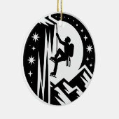 IJsklimmer Nacht Klimmen Onder Maan En Sterren Keramisch Ornament (Rechts)