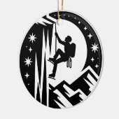 IJsklimmer Nacht Klimmen Onder Maan En Sterren Keramisch Ornament (Links)