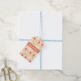IJsklok met sprinken en Cherry bovenaan Cadeaulabel