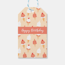 IJsklok met sprinken en Cherry bovenaan Cadeaulabel