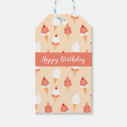 IJsklok met sprinken en Cherry bovenaan Cadeaulabel (Voorkant)