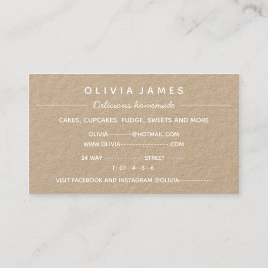 IJskoeken en sproinkles pastelkoeken cupcakes Visitekaartje (Achterkant)