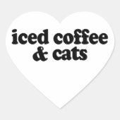 ijskoffie en -katten hart sticker (Voorkant)