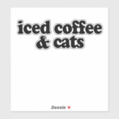 ijskoffie en -katten sticker (Vel)
